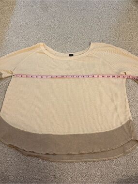 We The Free Cream Waffle-Knit Relaxed Pullover